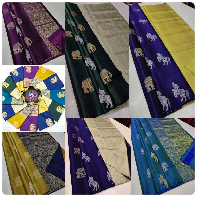 Soft Silk 5014 Lichi Silk Jacquard Work Saree