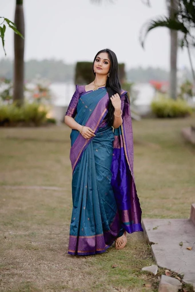 Soft Silk 5046 Lichi Silk Jacquard Work Saree Collection