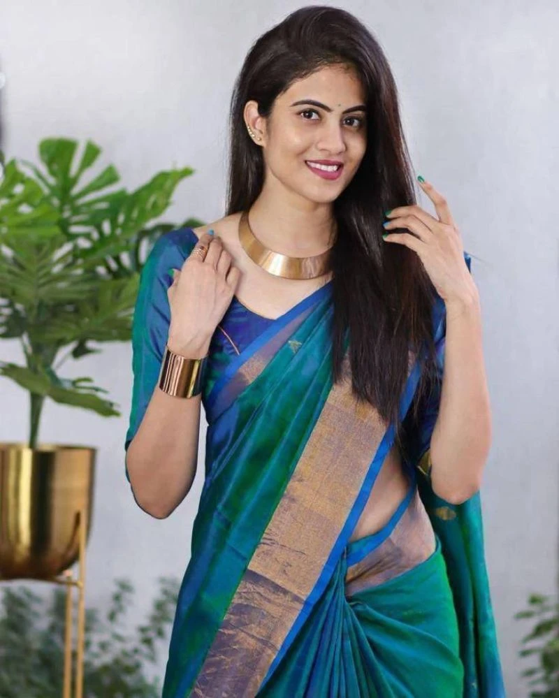 Soft Silk 5046 Lichi Silk Jacquard Work Saree Collection