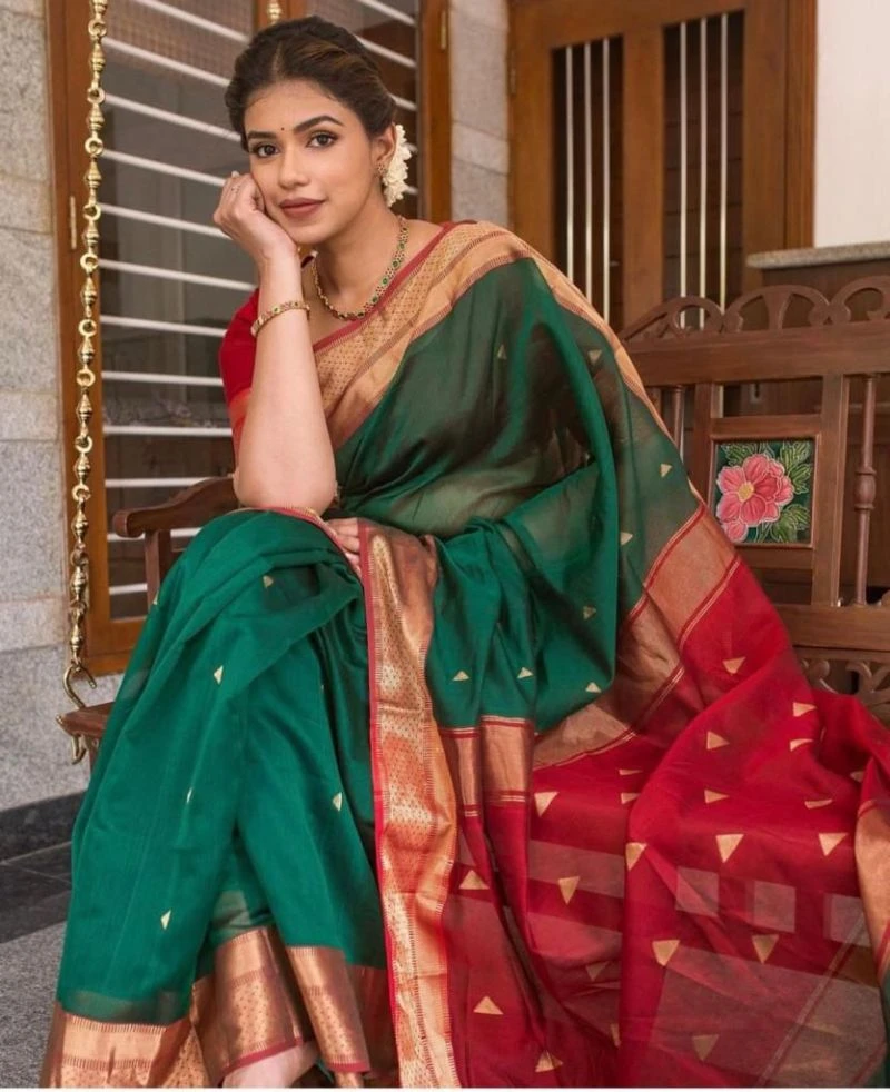 Soft Silk 5046 Lichi Silk Jacquard Work Saree Collection