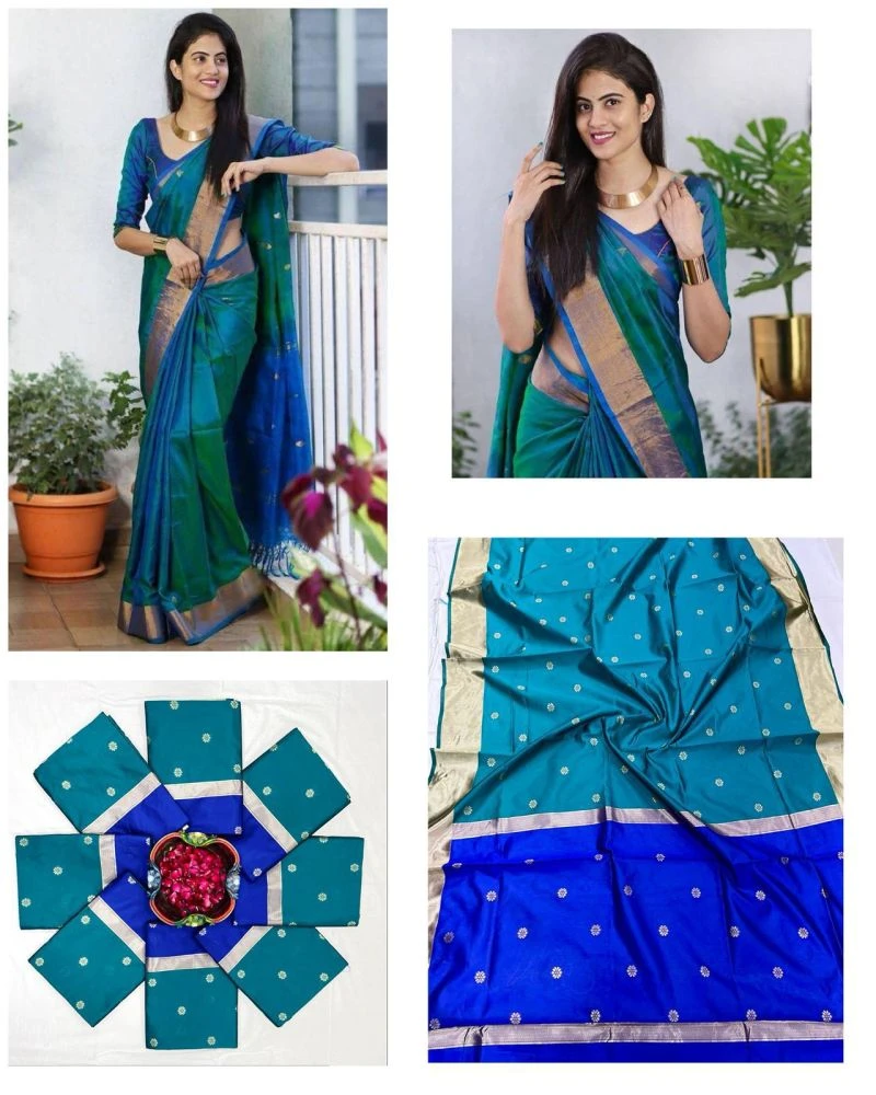 Soft Silk 5046 Lichi Silk Jacquard Work Saree Collection
