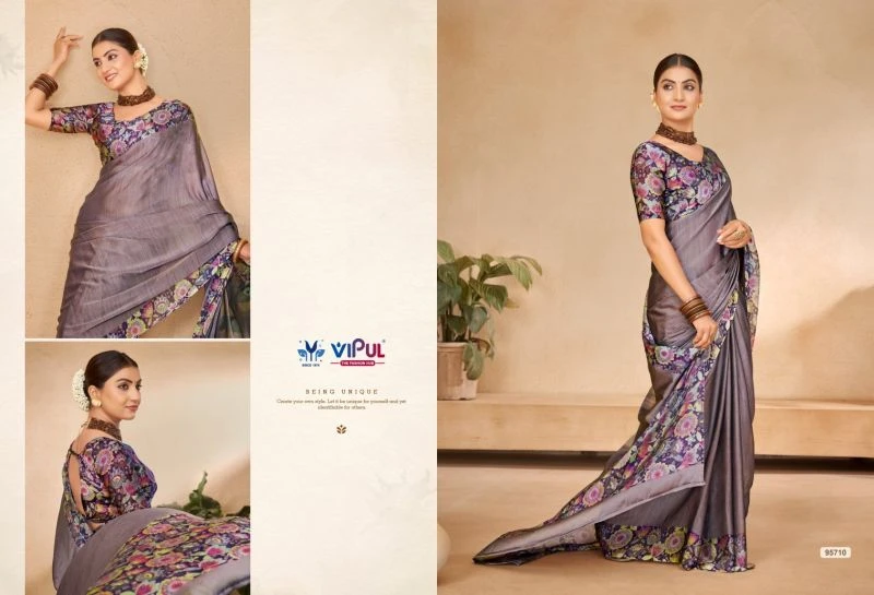 Vipul Juliet Chiffon Vol 29 Black Rangoli Printed Saree Collection 10
