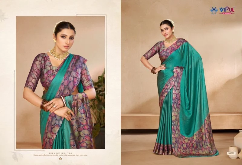 Vipul Juliet Chiffon Vol 29 Black Rangoli Printed Saree Collection 11