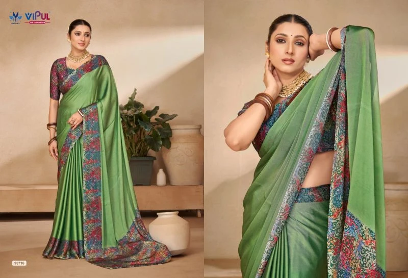 Vipul Juliet Chiffon Vol 29 Black Rangoli Printed Saree Collection 12