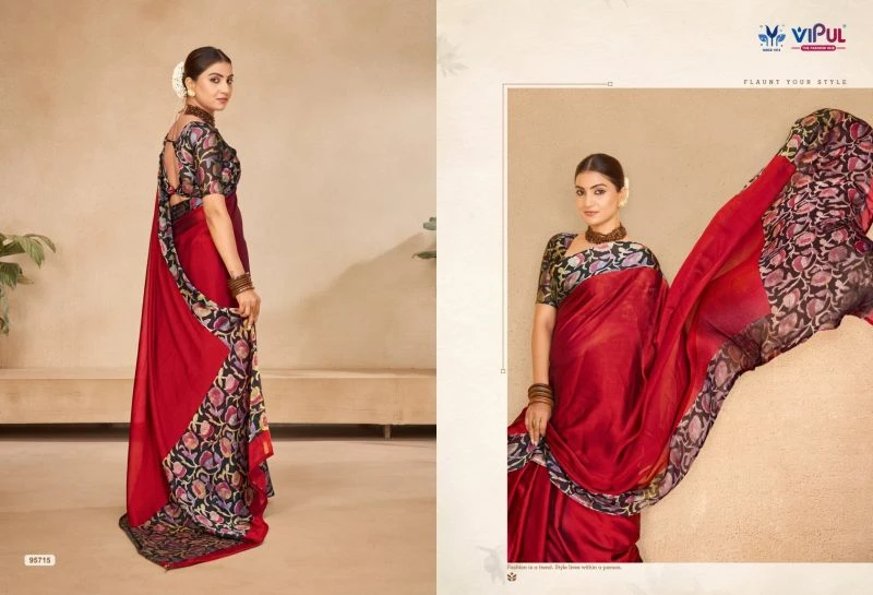 Vipul Juliet Chiffon Vol 29 Black Rangoli Printed Saree Collection 13