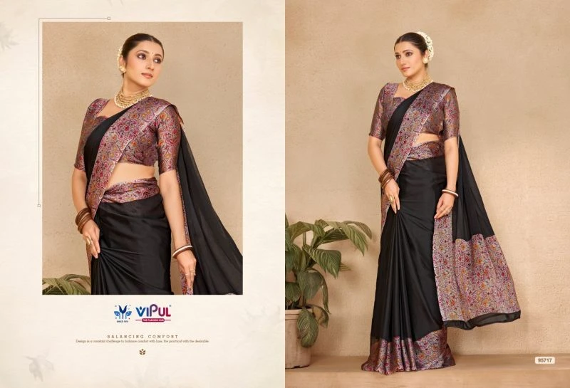 Vipul Juliet Chiffon Vol 29 Black Rangoli Printed Saree Collection 2
