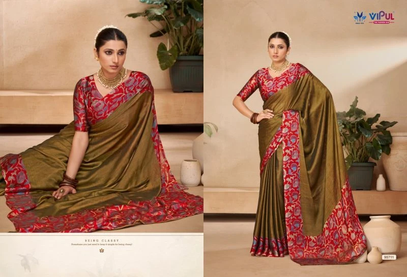 Vipul Juliet Chiffon Vol 29 Black Rangoli Printed Saree Collection 4