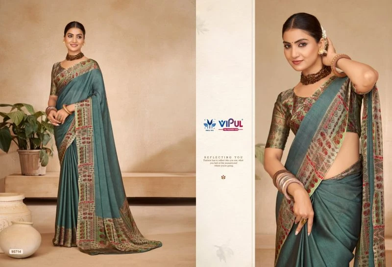 Vipul Juliet Chiffon Vol 29 Black Rangoli Printed Saree Collection 5