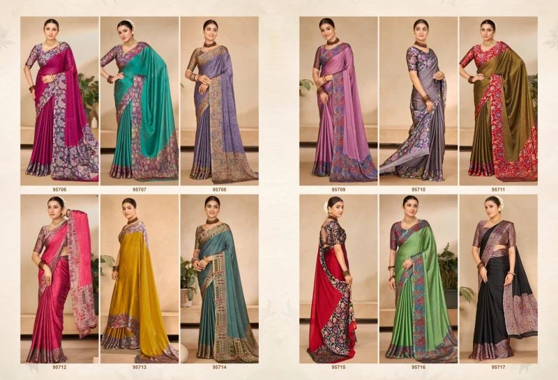 Vipul Juliet Chiffon Vol 29 Black Rangoli Printed Saree Collection 6