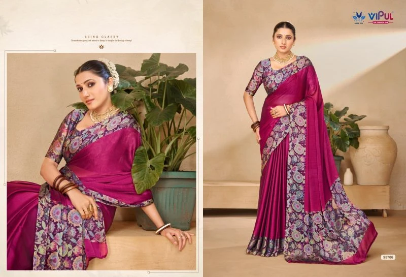 Vipul Juliet Chiffon Vol 29 Black Rangoli Printed Saree Collection 7