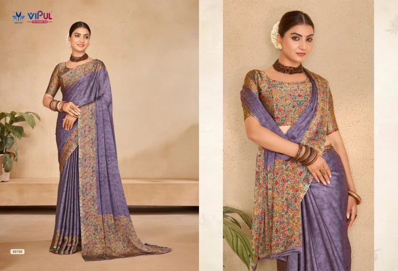Vipul Juliet Chiffon Vol 29 Black Rangoli Printed Saree Collection 9