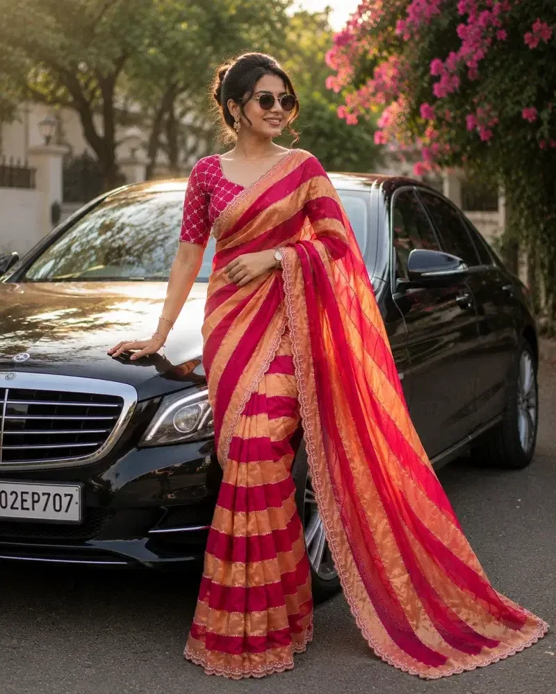Vt 6012 T Space Silk Jharkan Worked Fancy Saree Collection