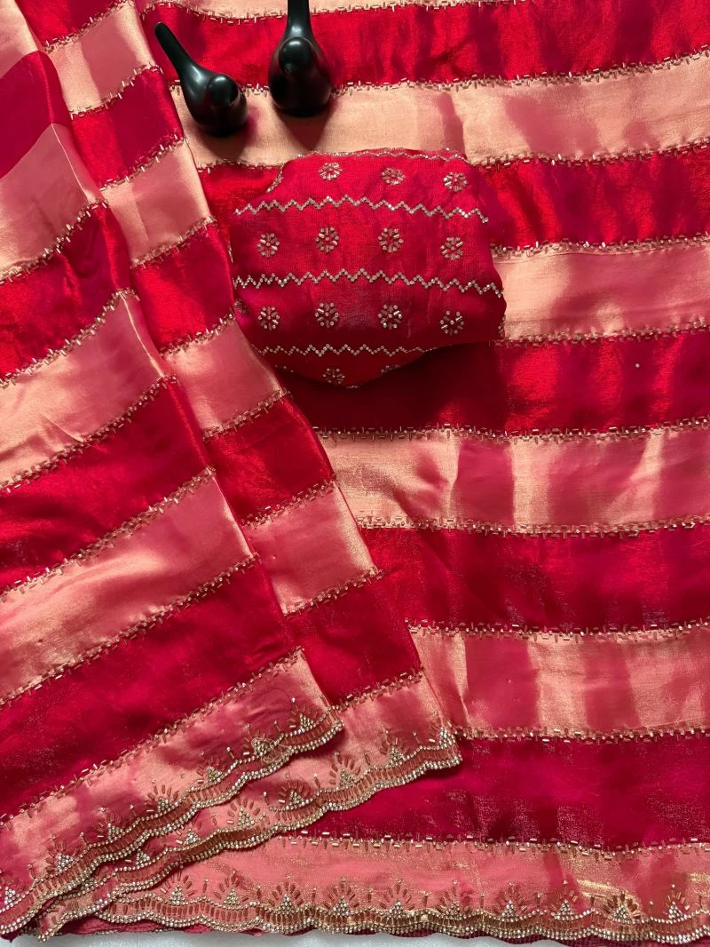 Vt 6012 T Space Silk Jharkan Worked Fancy Saree Collection