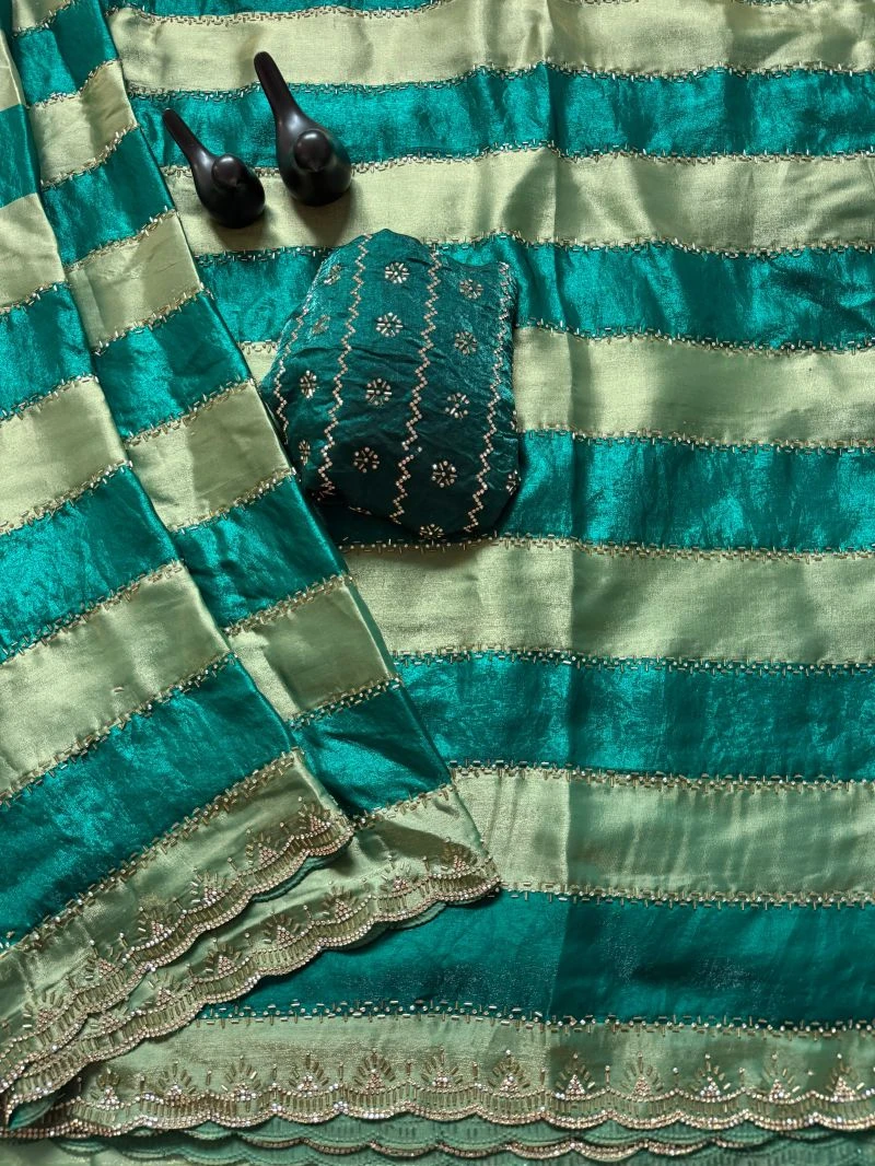 Vt 6012 T Space Silk Jharkan Worked Fancy Saree Collection