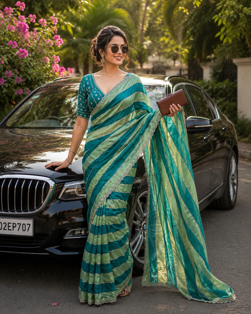 Vt 6012 T Space Silk Jharkan Worked Fancy Saree Collection
