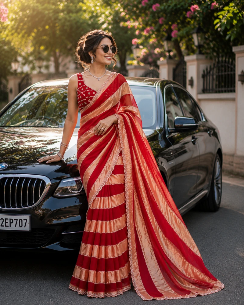 Vt 6012 T Space Silk Jharkan Worked Fancy Saree Collection
