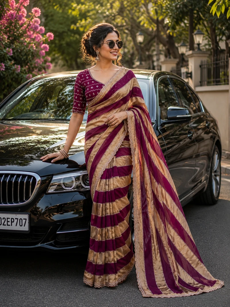 Vt 6012 T Space Silk Jharkan Worked Fancy Saree Collection