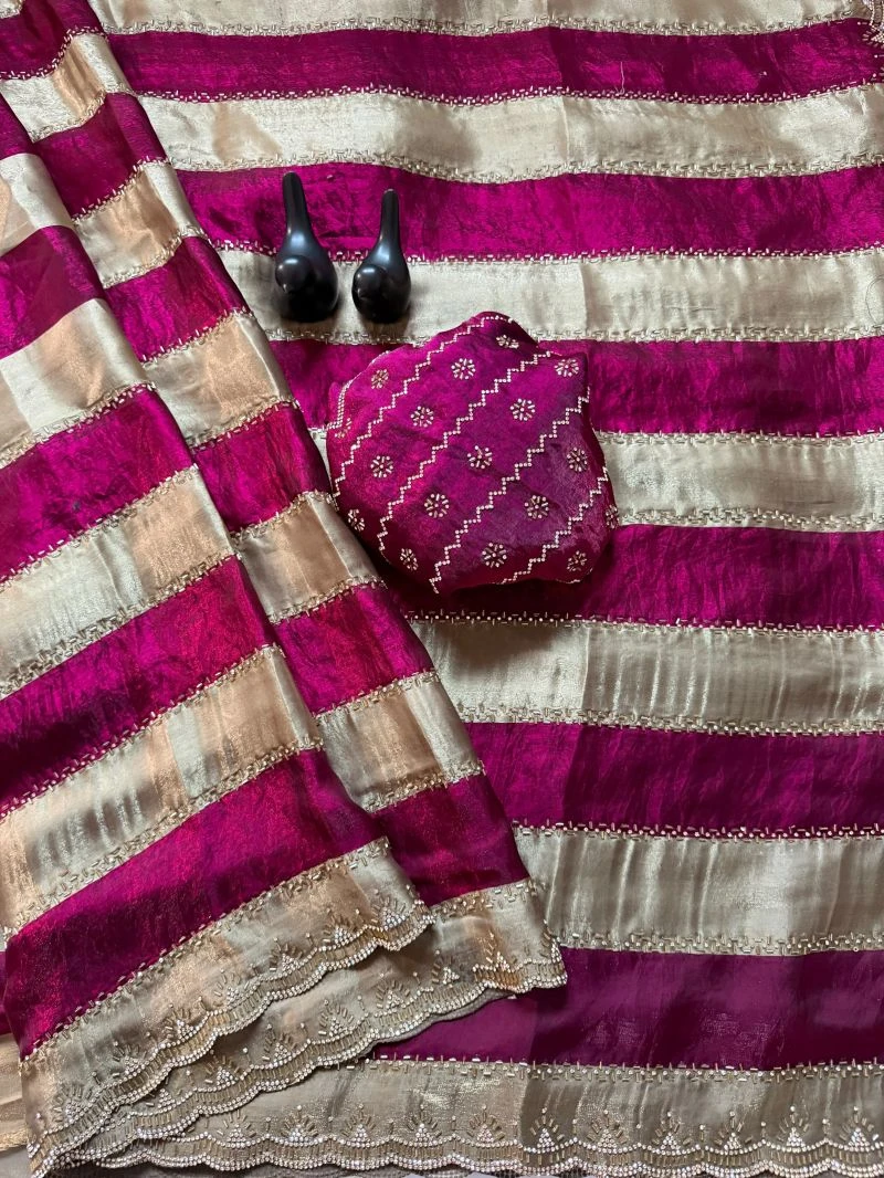 Vt 6012 T Space Silk Jharkan Worked Fancy Saree Collection