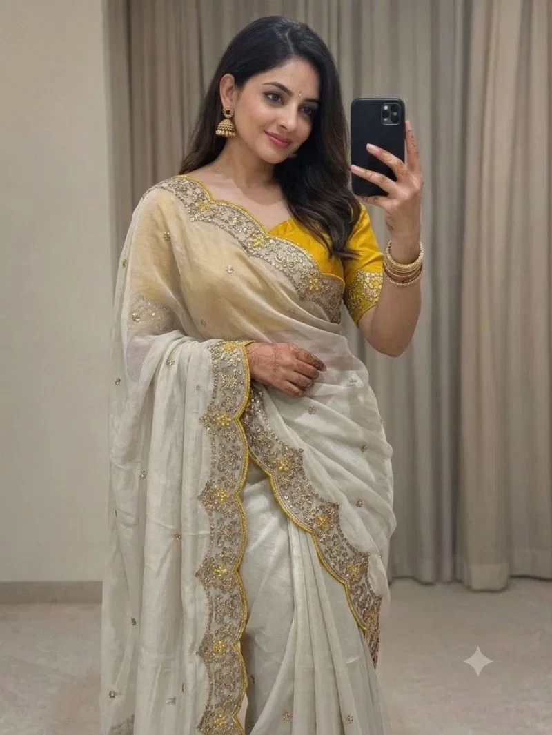 Vt 874 T Rangoli Silk Embroidery Thread Worked Saree Collection