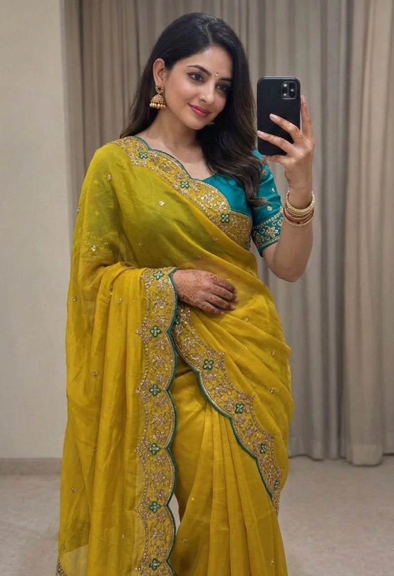 Vt 874 T Rangoli Silk Embroidery Thread Worked Saree Collection