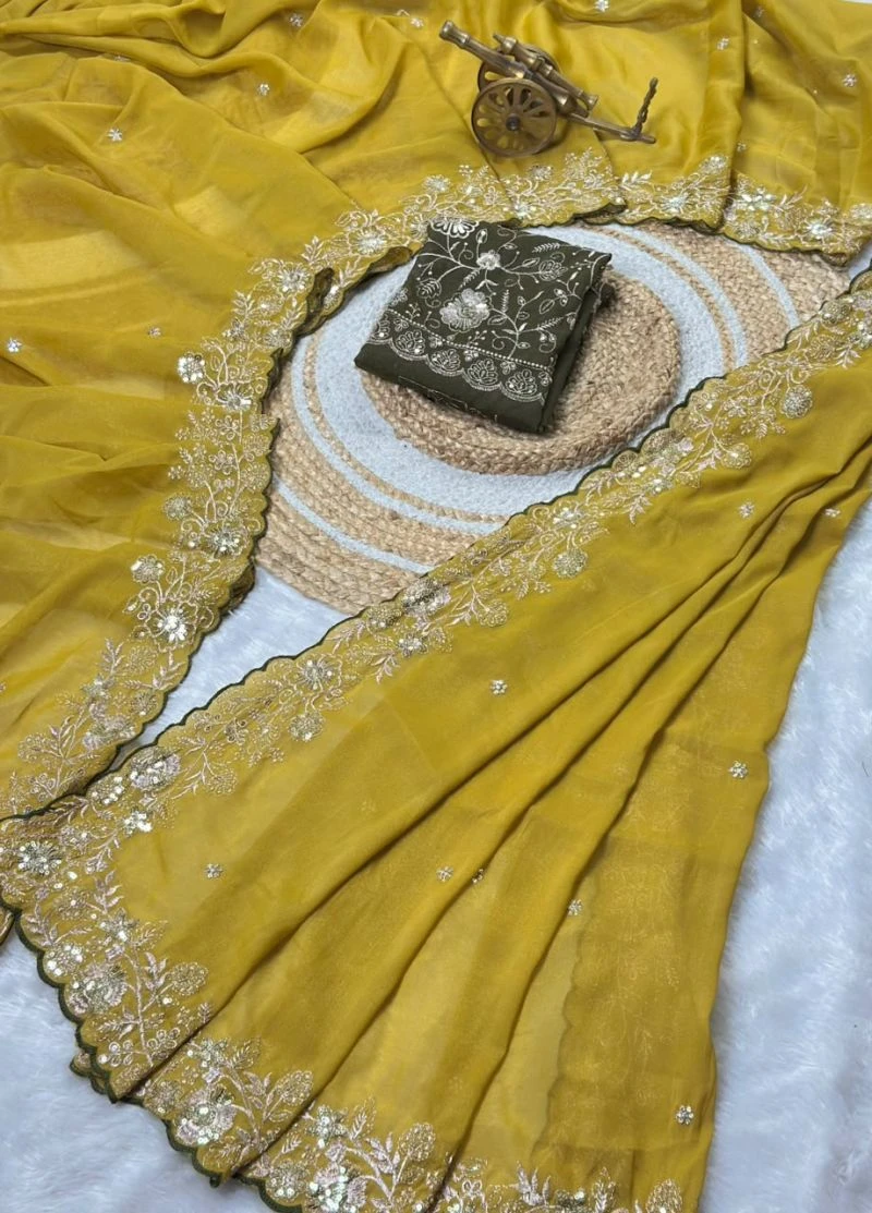 Vt 882 T Star Georgette Embroidery Zari Worked Saree Collection