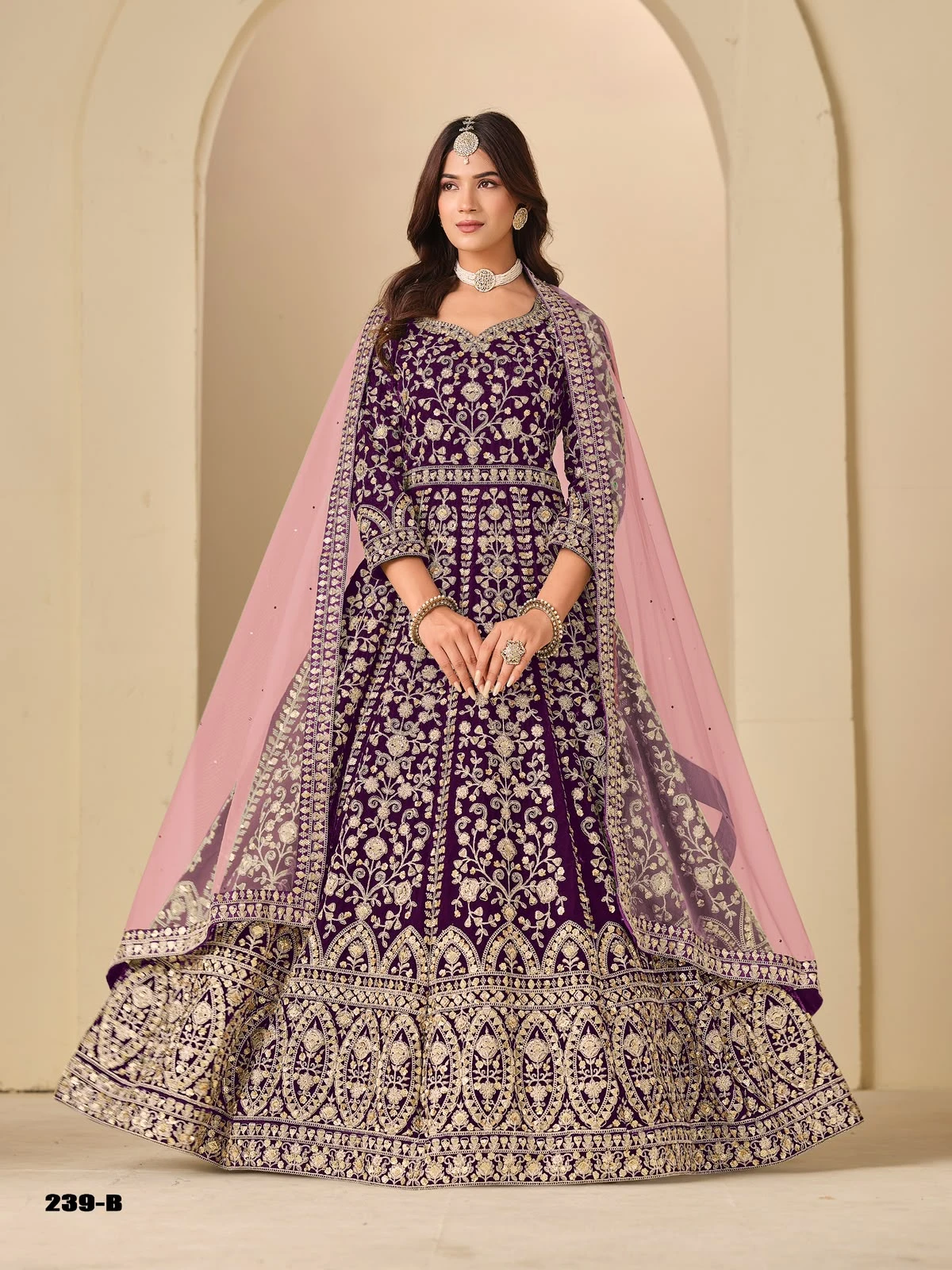9000 Velvet Readymade Anarkali Wedding Collection Aanaya Vol 239 3