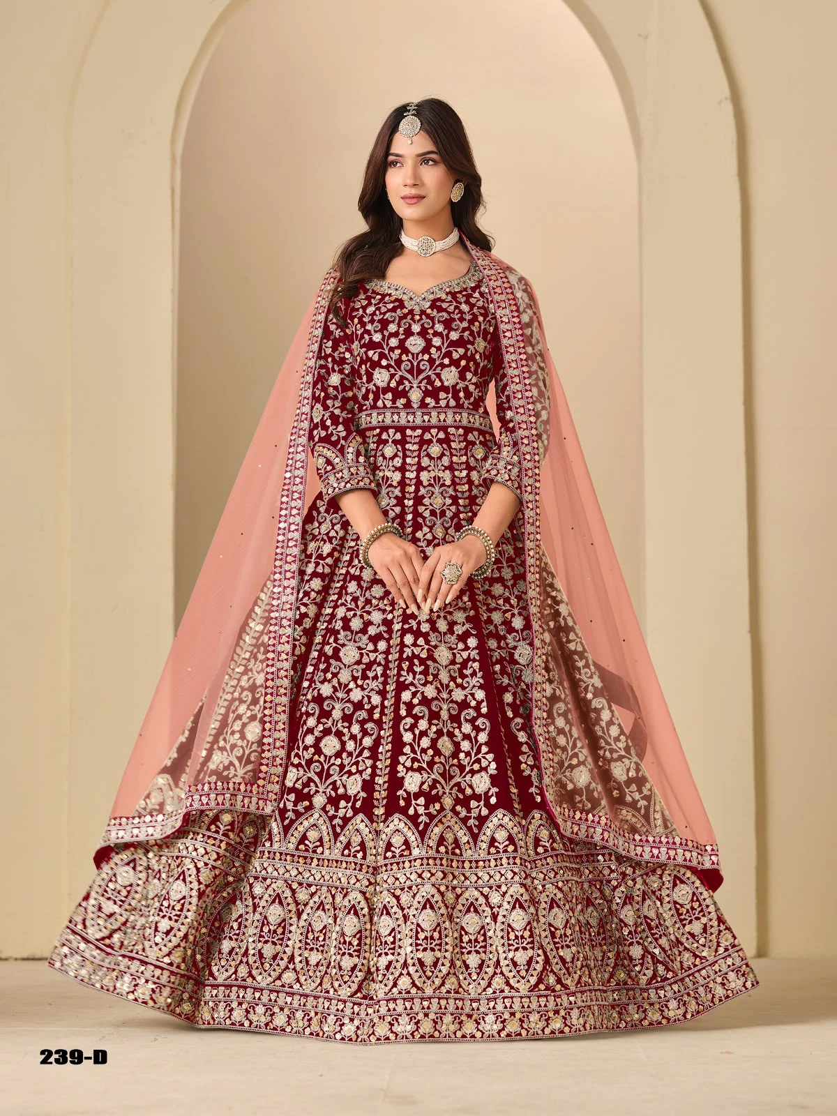 9000 Velvet Readymade Anarkali Wedding Collection Aanaya Vol 239 5