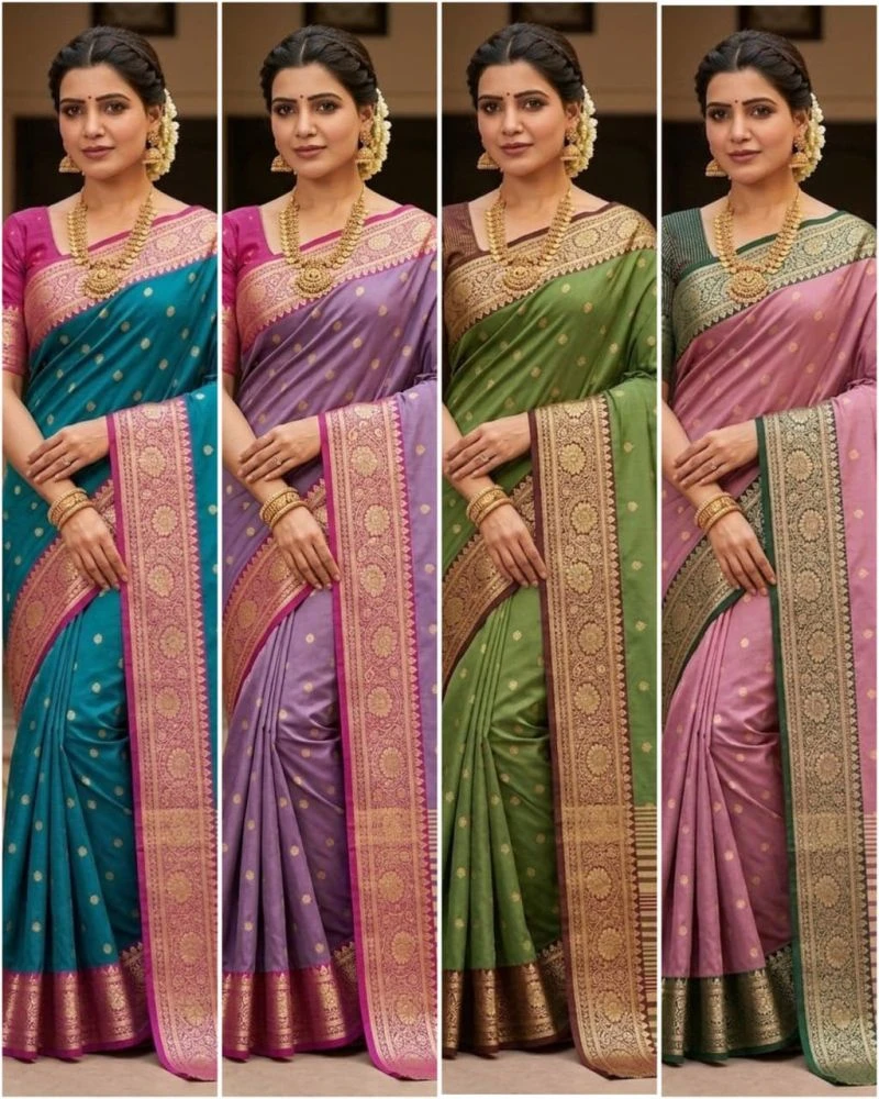 Aab Kaavya Vol 1 Pure Mercerised Soft Silk Meenakari Work Saree Collection 10