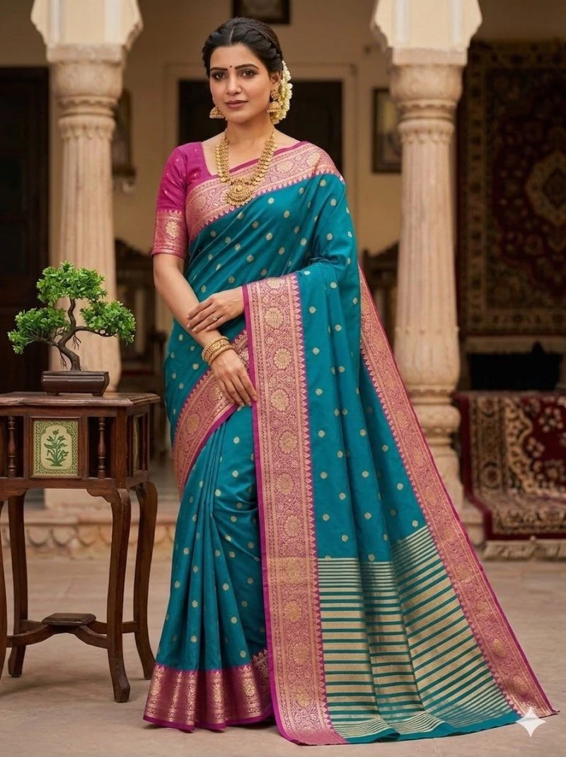 Aab Kaavya Vol 1 Pure Mercerised Soft Silk Meenakari Work Saree Collection 5