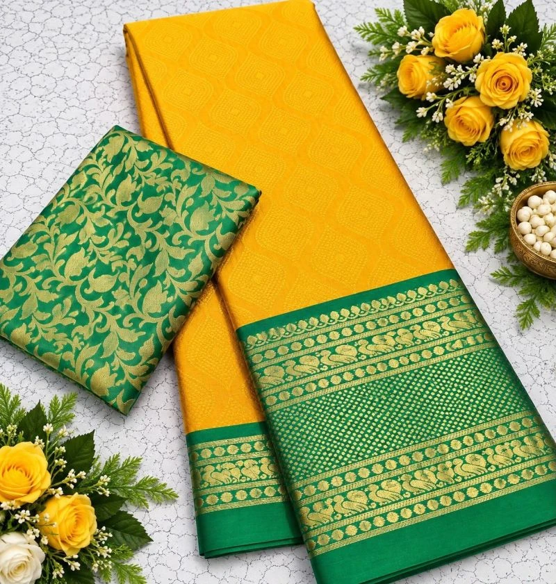Aab Mandana Vol 2 Mercerised Copper Silk Weaving Saree Collection 12