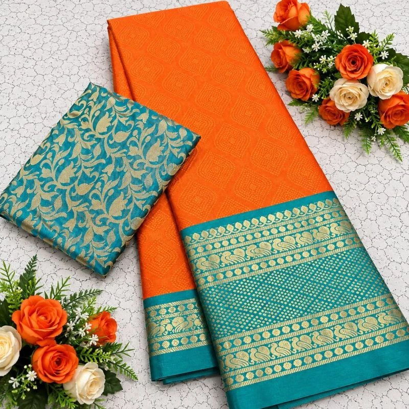 Aab Mandana Vol 2 Mercerised Copper Silk Weaving Saree Collection 9