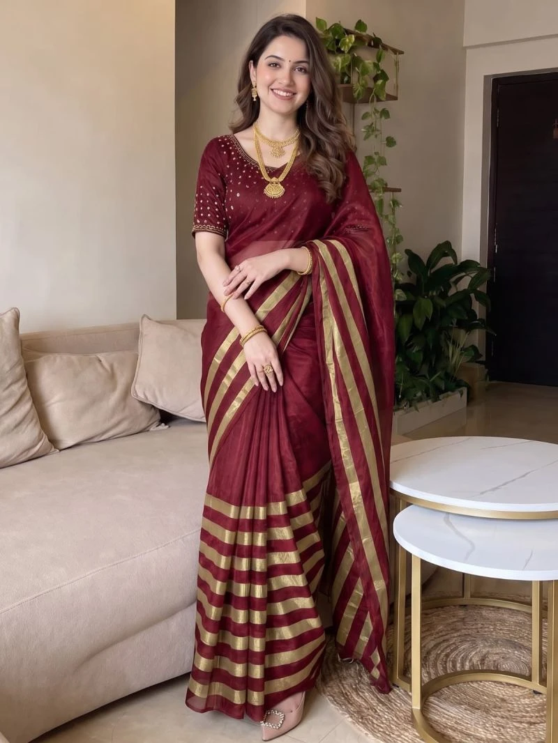 Aab Nine Patta Vol 1 Fandy Satin Silk Jarkan Work Saree Collection 6