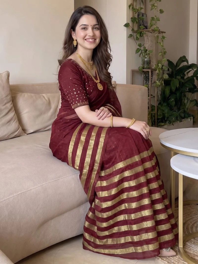 Aab Nine Patta Vol 1 Fandy Satin Silk Jarkan Work Saree Collection 7