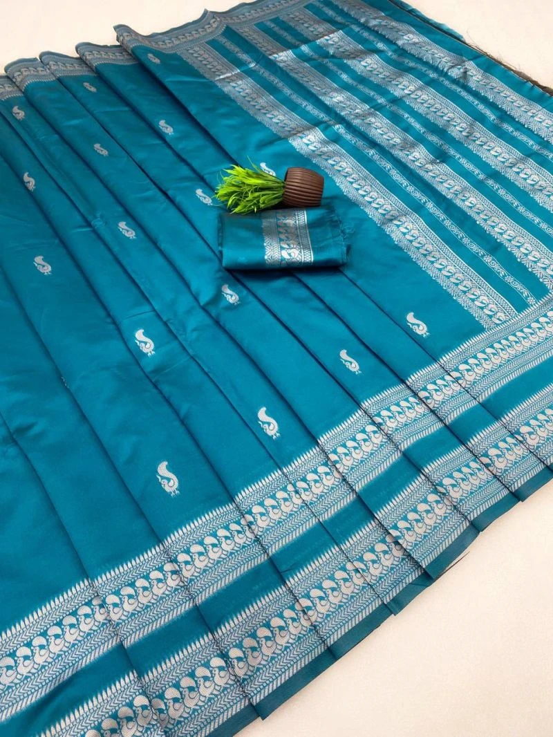 Aab Palak Art Silk Jacquard Border Saree Collection 3