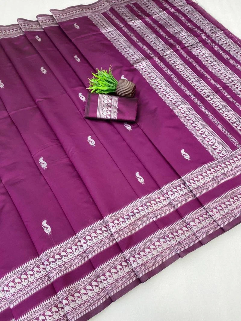 Aab Palak Art Silk Jacquard Border Saree Collection 4