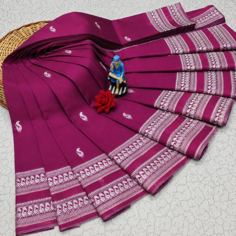 Aab Palak Art Silk Jacquard Border Saree Collection 9