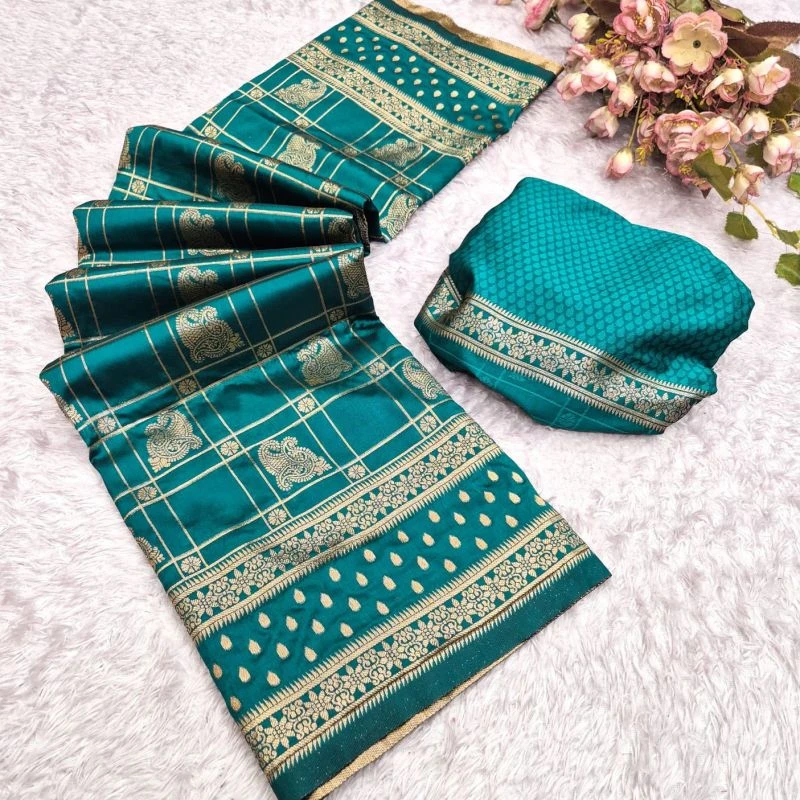 Aab Zarkhan Vol 1 Silk Zari Weaving Butti Work Saree Collection 11