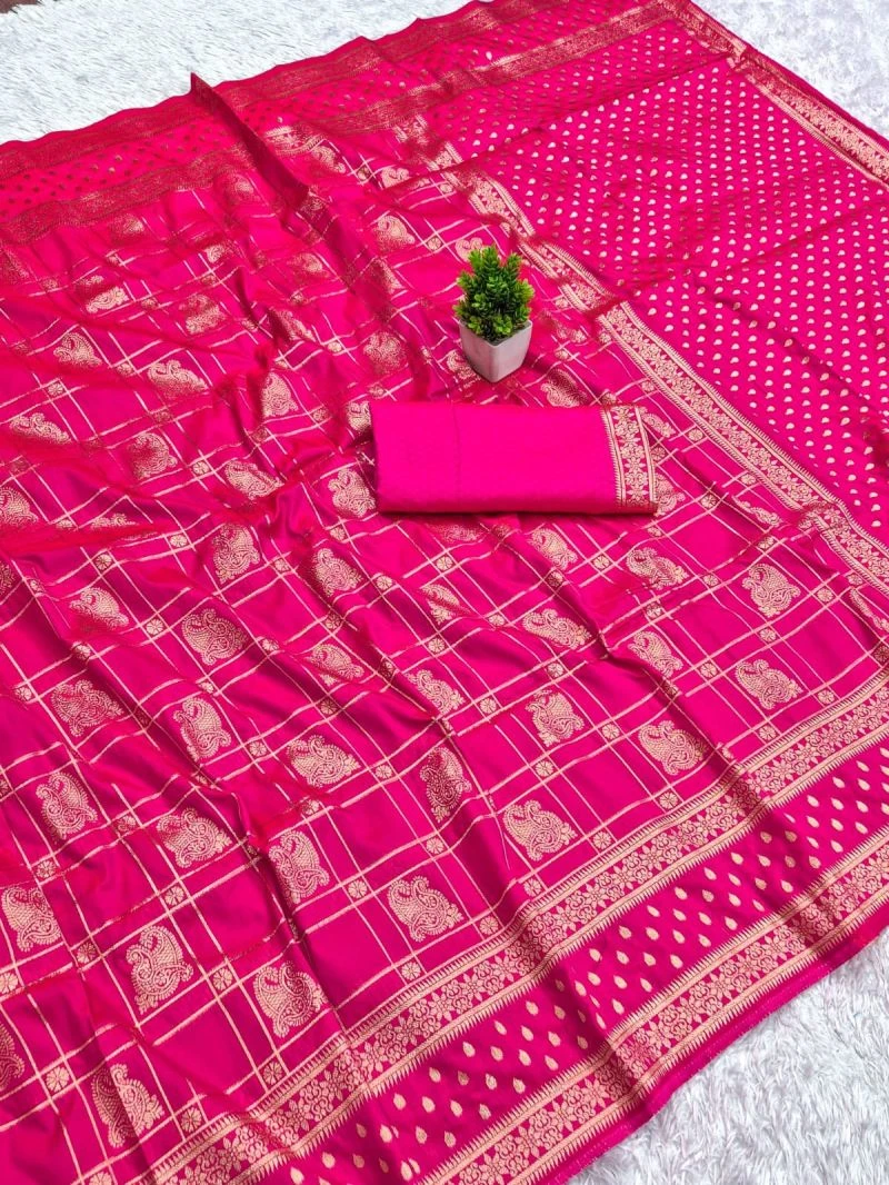 Aab Zarkhan Vol 1 Silk Zari Weaving Butti Work Saree Collection 14