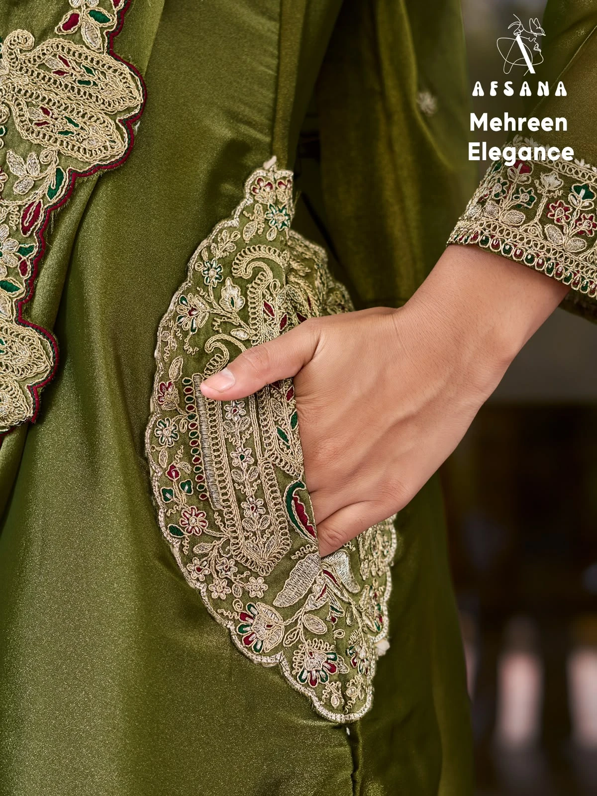 Afsana Mehreen Chinon Embroidered Readymade Collection 4