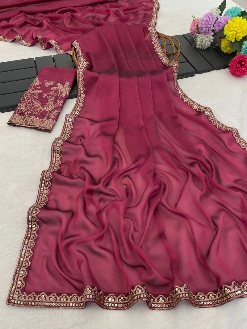 Ahalya Kf Vol 1 Rangoli Chiffon Aesthetic Zari Work Saree 10