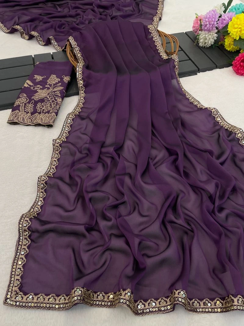 Ahalya Kf Vol 1 Rangoli Chiffon Aesthetic Zari Work Saree 11