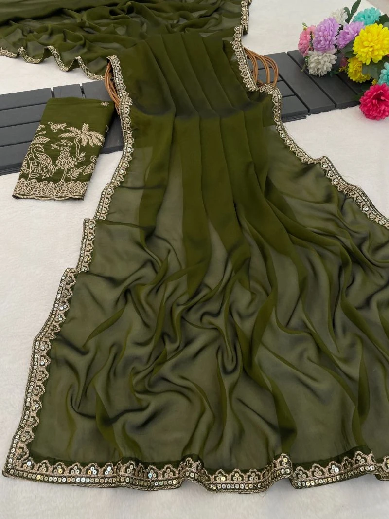 Ahalya Kf Vol 1 Rangoli Chiffon Aesthetic Zari Work Saree 13