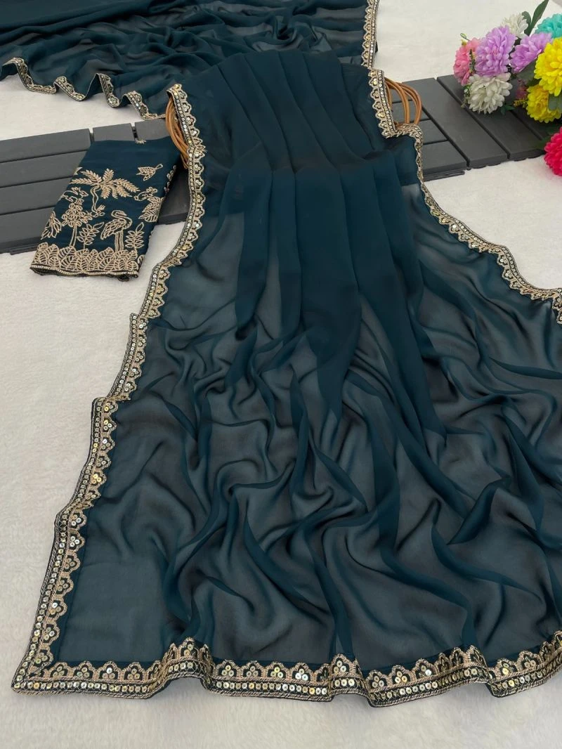Ahalya Kf Vol 1 Rangoli Chiffon Aesthetic Zari Work Saree 14