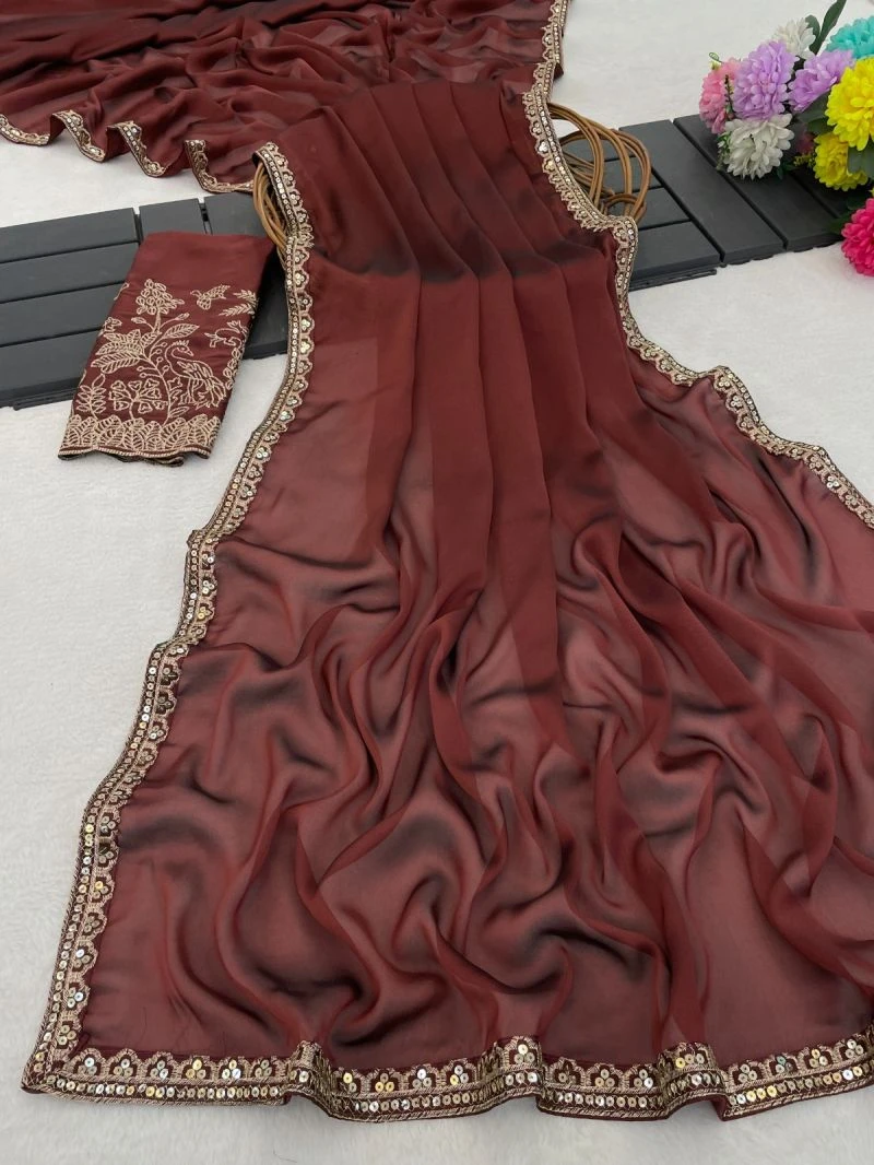 Ahalya Kf Vol 1 Rangoli Chiffon Aesthetic Zari Work Saree 3