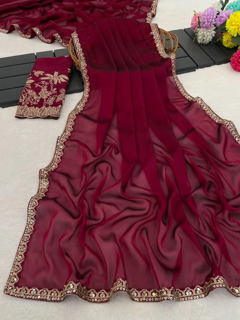 Ahalya Kf Vol 1 Rangoli Chiffon Aesthetic Zari Work Saree 4