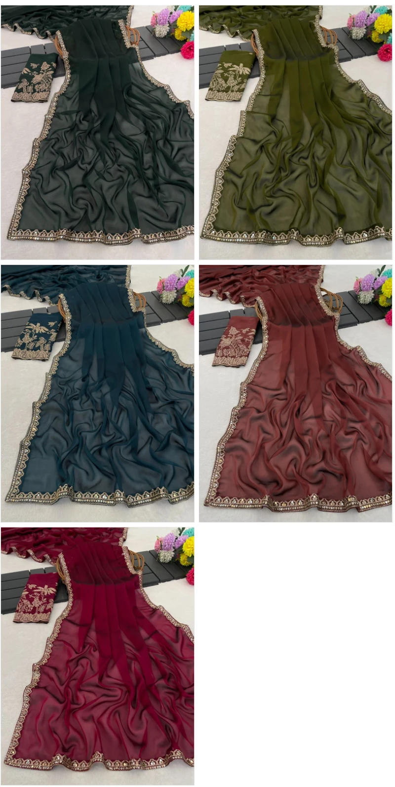 Ahalya Kf Vol 1 Rangoli Chiffon Aesthetic Zari Work Saree 5