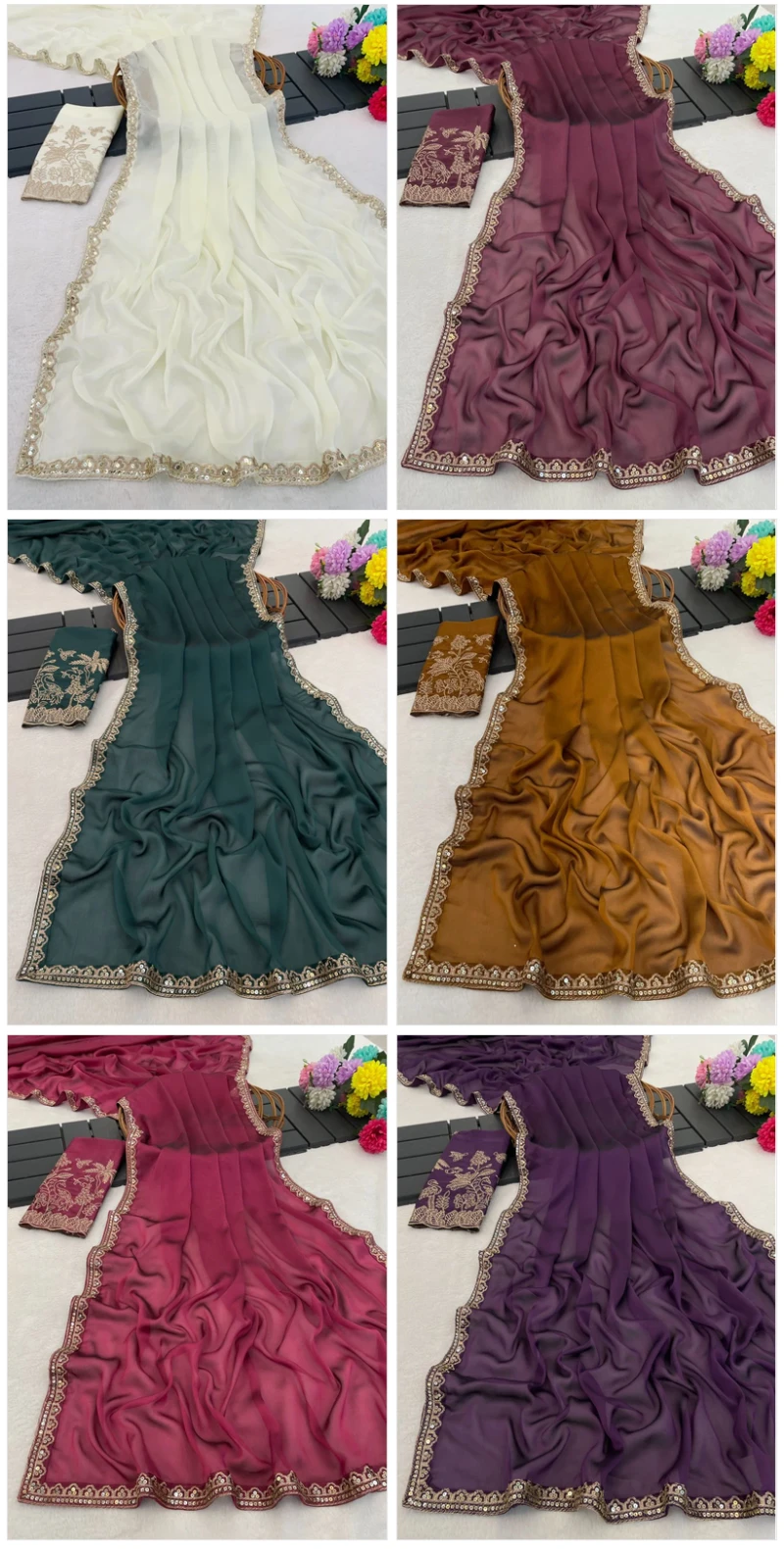 Ahalya Kf Vol 1 Rangoli Chiffon Aesthetic Zari Work Saree 6