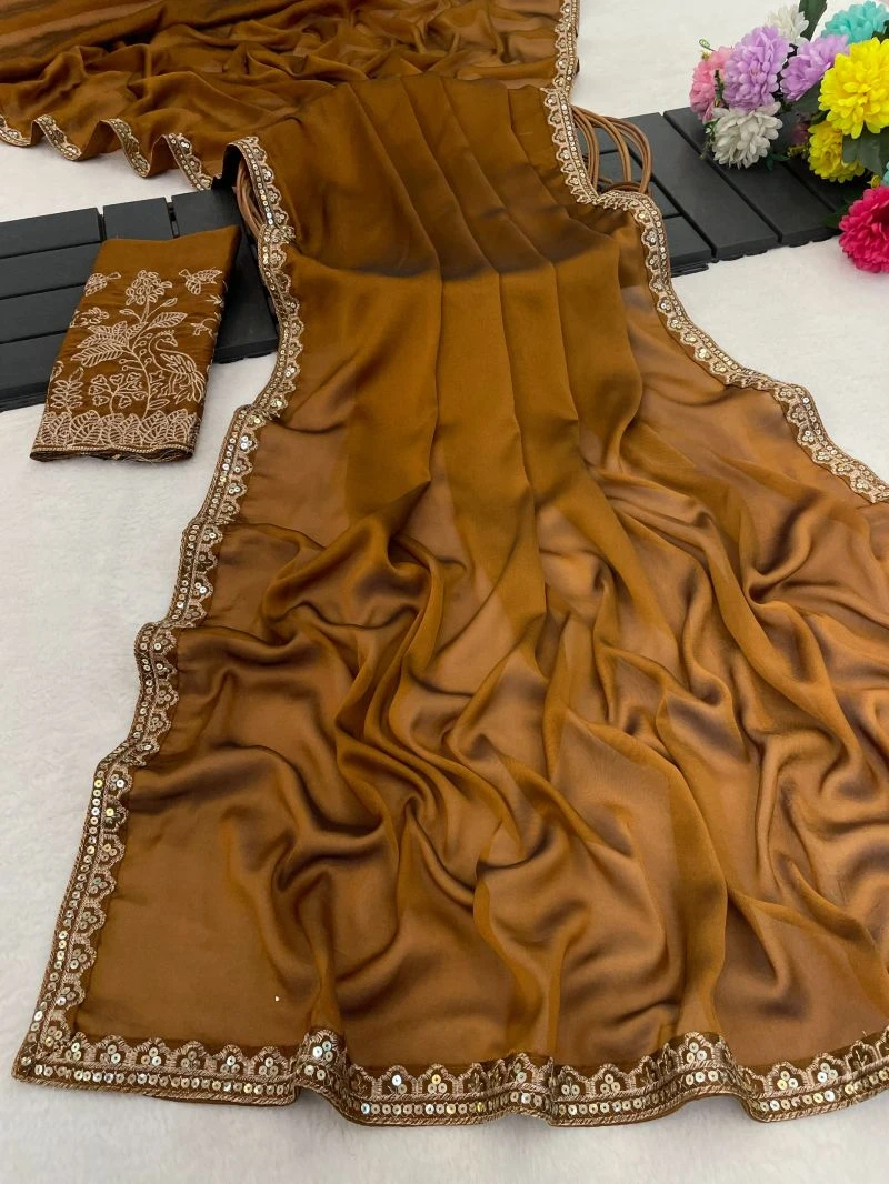 Ahalya Kf Vol 1 Rangoli Chiffon Aesthetic Zari Work Saree 9