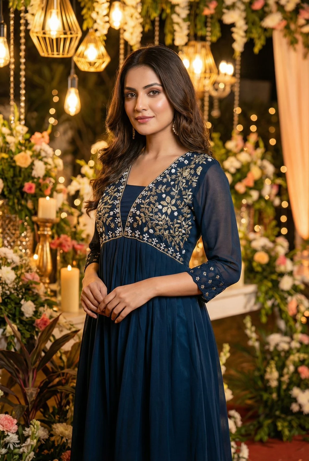 Amayra Ready To Wear Heavy Georgette Gown With Embroidery And Hand Work 1