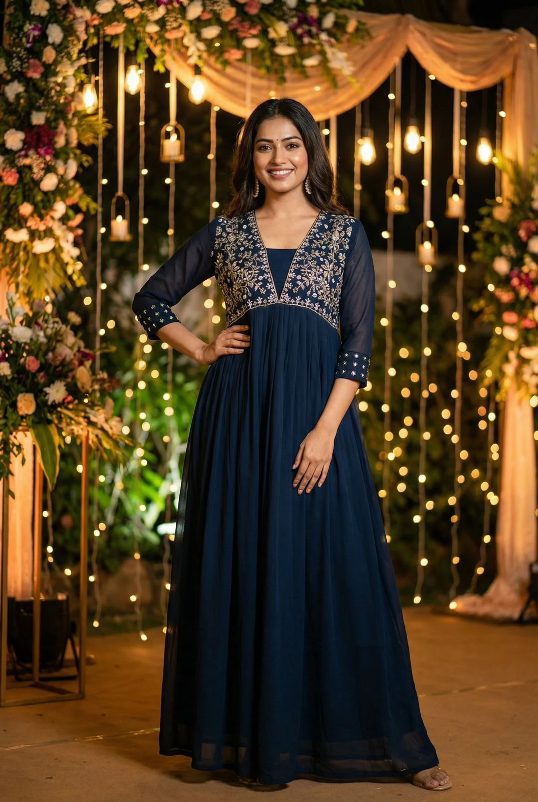 Amayra Ready To Wear Heavy Georgette Gown With Embroidery And Hand Work 3